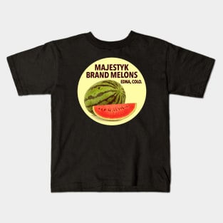 Majestyk Brand Melons (Vintage Fruit Sticker) Kids T-Shirt